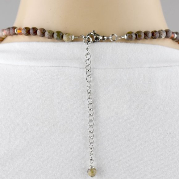 Australian Agate Swarovski Necklace Earring Set - Picture 3 of 4